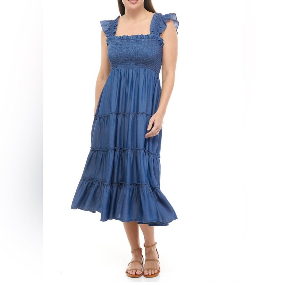 Women’s Crown & Ivy M Smocked Ruffle Tiered Maxi Dress